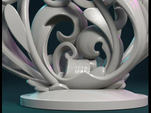 scroll plant sculpture 3D Print Model