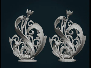scroll plant sculpture 3D Print Model