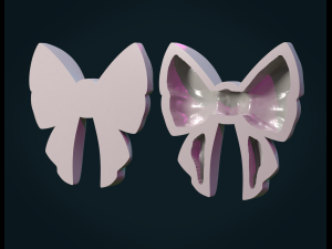 bow ribbon relief Modelo de Impressão 3D