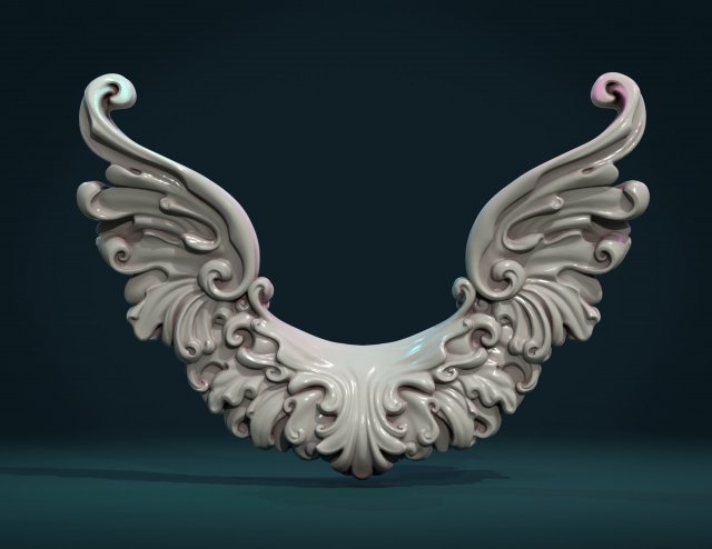 scroll wings Modèles 3D en vedette .c4d .max .obj .3ds .fbx .stl .blend 