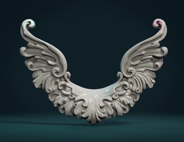 scroll wings 3D Print Model .c4d .max .obj .3ds .fbx .stl .blend 