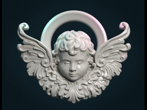 angel cherub bas-relief 3D 打印模型