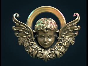 angel cherub bas-relief 3D 打印模型