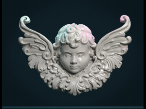 angel cherub bas-relief 3D 打印模型