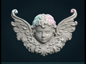 angel cherub bas-relief 3D Print Model
