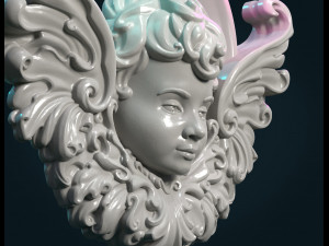 angel cherub bas-relief 3D 打印模型