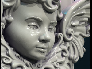 angel cherub bas-relief 3D 打印模型