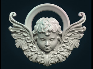 angel cherub bas-relief 3D Print Model