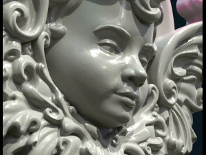 angel cherub bas-relief 3D Print Model