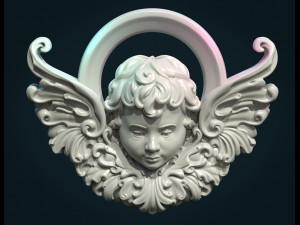 angel cherub bas-relief 3D 打印模型