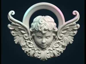 angel cherub bas-relief 3D Print Model