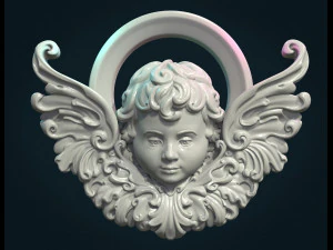 angel cherub bas-relief 3D Print Model