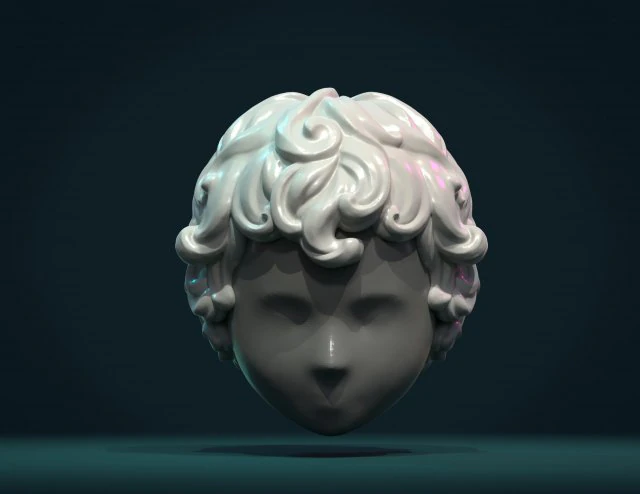 cabelo cacheado eu Modelo de Impressão 3D .c4d .max .obj .3ds .fbx .stl .blend 