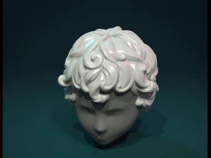 cabelo cacheado eu Modelo de Impressão 3D