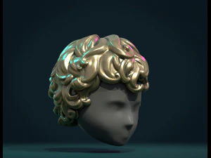 cabelo cacheado eu Modelo de Impressão 3D