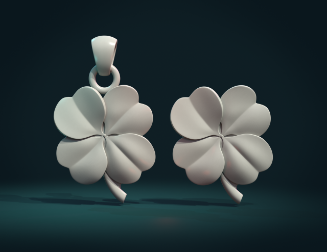 clover pendant 3D 打印模型 .c4d .max .obj .3ds .fbx .stl .blend 