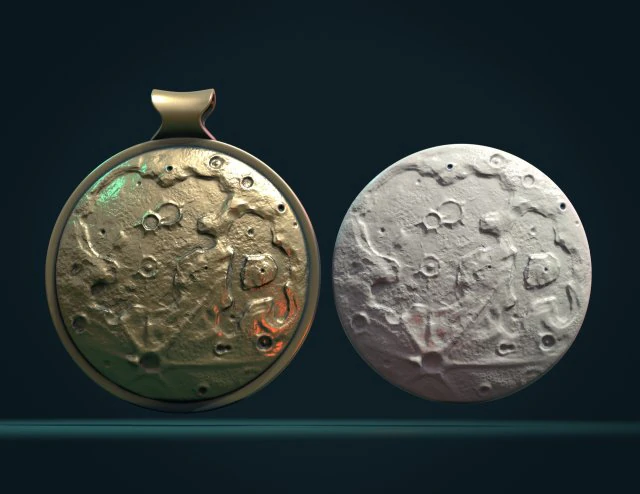 moon bas-relief pendant 3D Print Model .c4d .max .obj .3ds .fbx .stl .blend 
