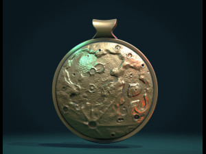 moon bas-relief pendant 3D Принт Модель