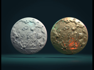 moon bas-relief pendant 3D Принт Модель