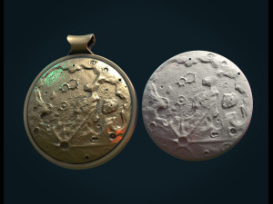 moon bas-relief pendant 3D Принт Модель