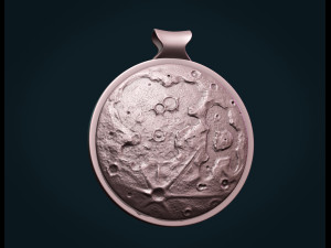 moon bas-relief pendant 3D Принт Модель