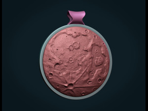 moon bas-relief pendant 3D Принт Модель