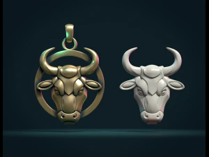 bull head bas-relief 3D Print Model