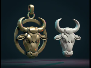 bull head bas-relief 3D Print Model