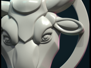 bull head bas-relief 3D 프린트 모델