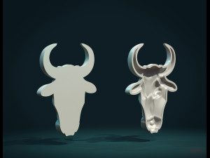 bull head bas-relief 3D 프린트 모델