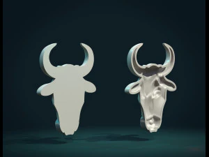 bull head bas-relief 3D Print Model
