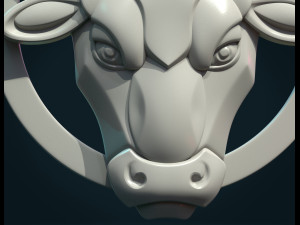 bull head bas-relief 3D 프린트 모델