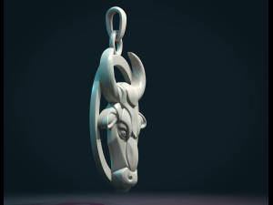 bull head bas-relief 3D 프린트 모델