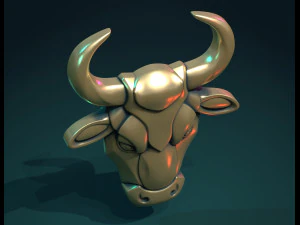 bull head bas-relief 3D Print Model