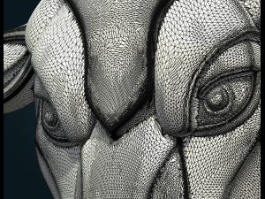 bull head bas-relief 3D 프린트 모델