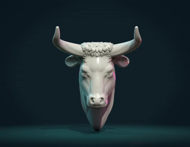bull head 3D Print Model .c4d .max .obj .3ds .fbx .stl .blend