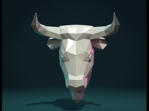 bull head low poly 3D प्रिंट मॉडल