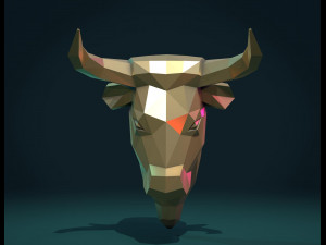 bull head low poly 3D Print Model