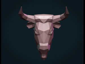 bull head low poly 3D प्रिंट मॉडल