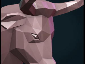 bull head low poly 3D प्रिंट मॉडल