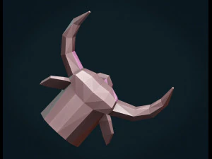 bull head low poly 3D Print Model