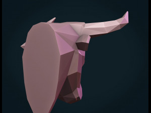 bull head low poly 3D प्रिंट मॉडल