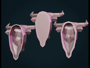 bull head low poly 3D प्रिंट मॉडल