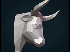 bull head low poly 3D Print Model