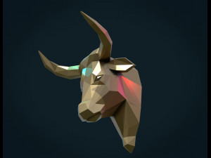 bull head low poly 3D प्रिंट मॉडल