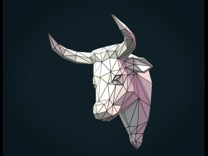 bull head low poly 3D प्रिंट मॉडल