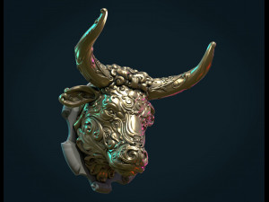 ornate bull head 3D-Druckmodell