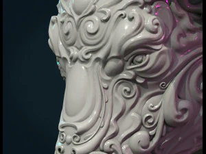 ornate bull head 3D Print Model