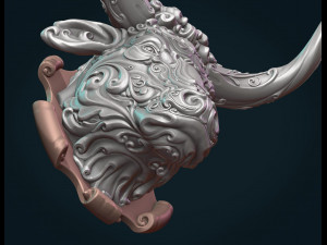 ornate bull head 3D-Druckmodell