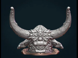 ornate bull head 3D Print Model